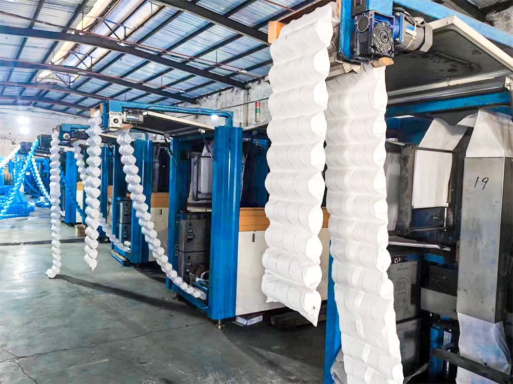 Mattress machine installation in client factory